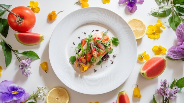 Taliz z apetycznym daniem